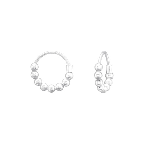 0.8 mm x 10 mm bali stílusú karika fülbevaló 925 ezüst