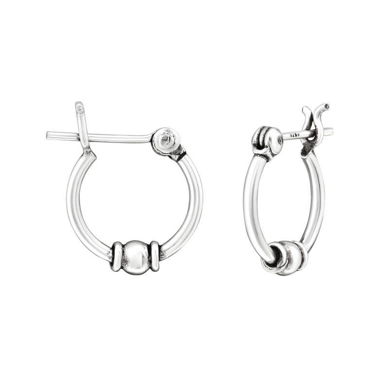 1.2 mm x 12 mm Ezüst bali karika fülbevaló