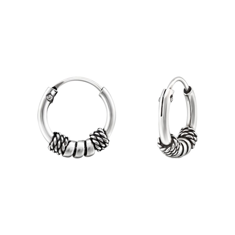 1.2 mm x 12 mm Bali mintázatú karikafülbevaló