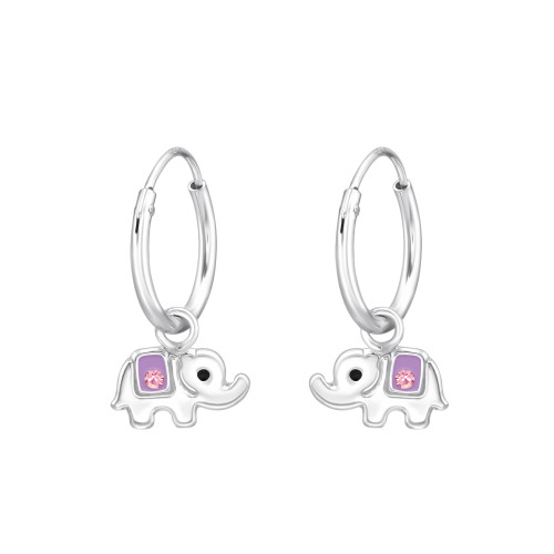 Elefánt gyermek ezüst karika fülbevaló