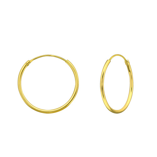 24k aranyozott ezüst karika fülbevaló 20 mm