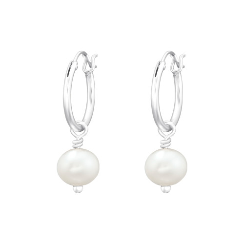 Édesvízi Gyöngy ezüst karika fülbevaló