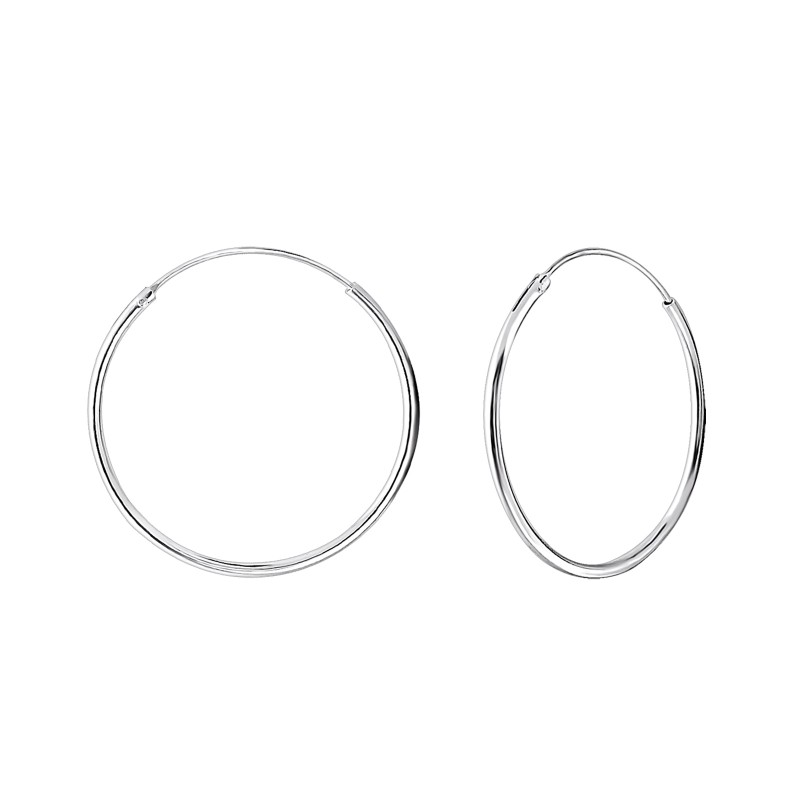 1.2 mm x 25 mm egyszerű alap, sima kicsi karika fülbevaló, 925 ezüst