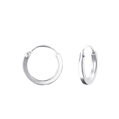 1.5 mm x 12 mm szögletes, kicsi karika fülbevaló, 925 ezüst