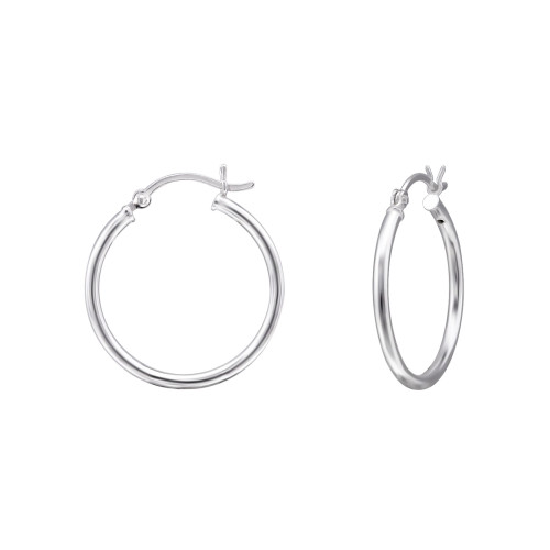 2 mm x 25 mm klikk kapcsos kicsi karika fülbevaló, 925 ezüst