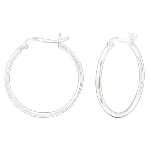 2 mm x 30 mm klikk kapcsos karika fülbevaló, 925 ezüst