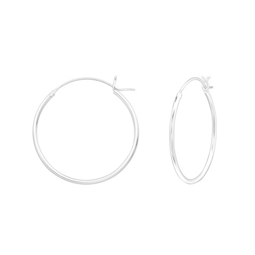1.2 mm x 25 mm klikk kapcsos karika fülbevaló, 925 ezüst