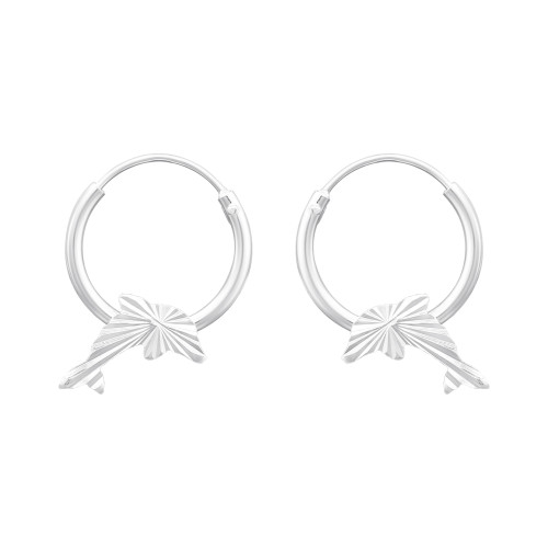 Delfin rovátkás karika fülbevaló, 925 ezüst