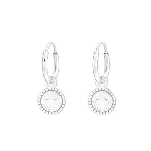 Napsugár kerek karika fülbevaló, 925 ezüst