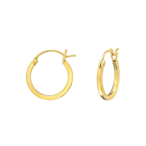 1.5 mm x 14 mm 24k aranyozott karika fülbevaló 925 ezüst