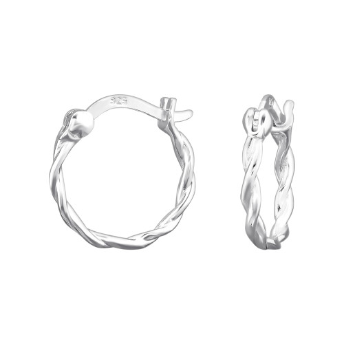 Sodort franciazáras karika fülbevaló 925 ezüst