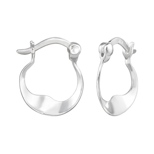 1.3 mm x 12 mm Francia záras karika fülbevaló 925 ezüst