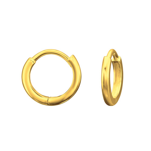 Huggies karika fülbevaló, 24k aranyozott, ezüst, 2 mm x 12 mm