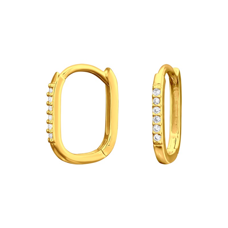 Huggies karika fülbevaló, 24k aranyozott, ezüst, cirkónia köves, 1.5 mm x 13 mm, gyöngyös Huggies karika fülbevaló, 24k aranyozott, ezüst, cirkónia köves, 1.5 mm x 13 mm, gyöngyös