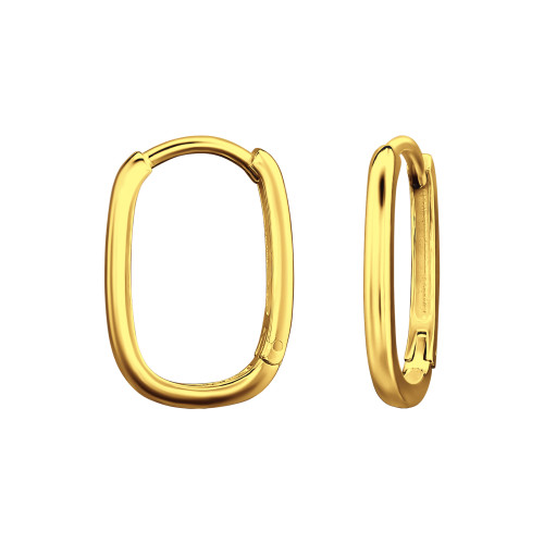 Huggies karika fülbevaló, 24k aranyozott, ezüst, 1.7 mm x 16 mm