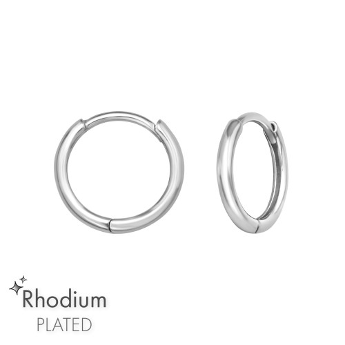Huggies karika fülbevaló, ezüst, 1.8 mm x 12 mm