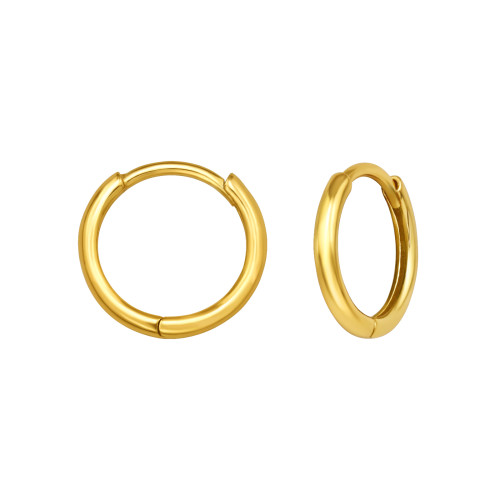 Huggies karika fülbevaló, 24k aranyozott, ezüst, 1.8 mm x 12 mm