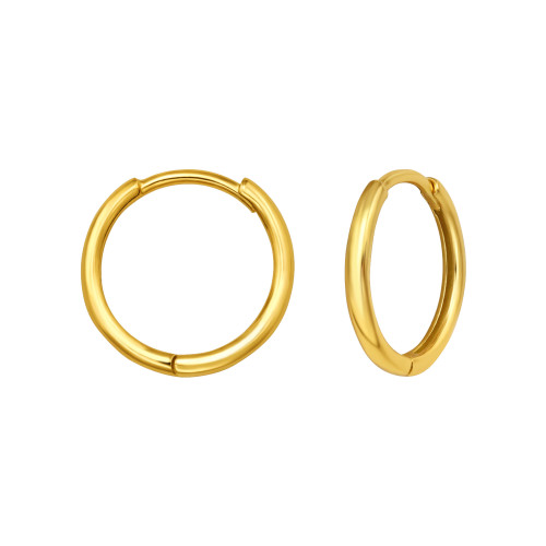 Huggies karika fülbevaló, 24k aranyozott, ezüst, 1.8 mm x 14 mm