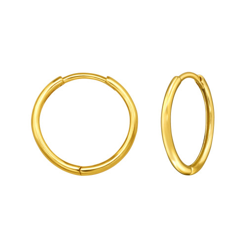 Huggies karika fülbevaló, 24k aranyozott, ezüst, 1.8 mm x 16 mm