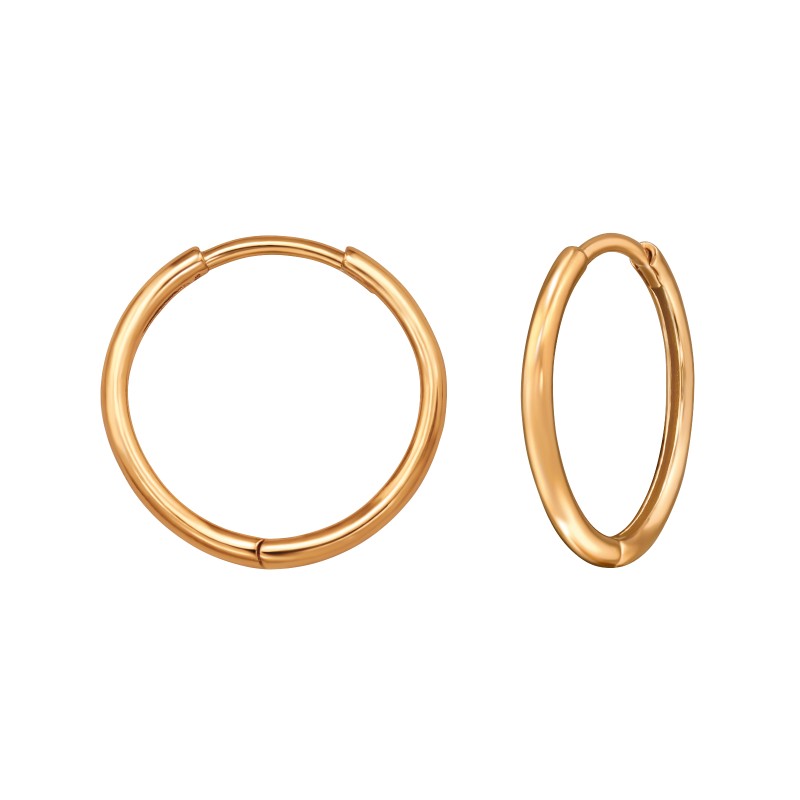 Huggies karika fülbevaló, 24k aranyozott, ezüst, 1.8 mm x 16 mm
