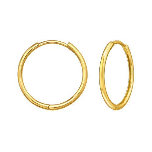 Huggies karika fülbevaló, 24k aranyozott, ezüst, 1.8 mm x 18 mm