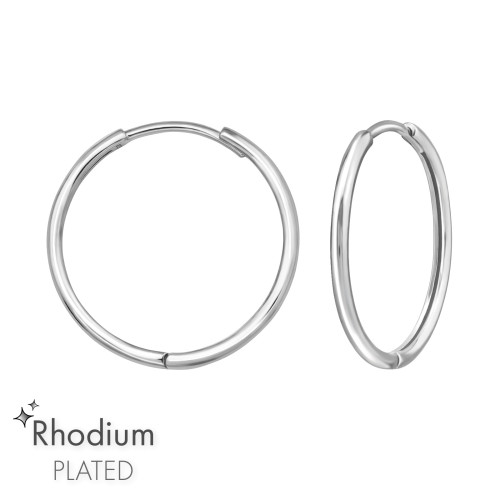 Huggies karika fülbevaló, ezüst, 1.8 mm x 20 mm