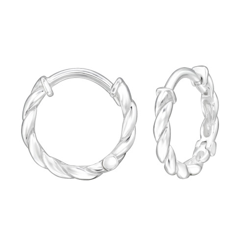 Sodrott Huggies karika fülbevaló, ezüst