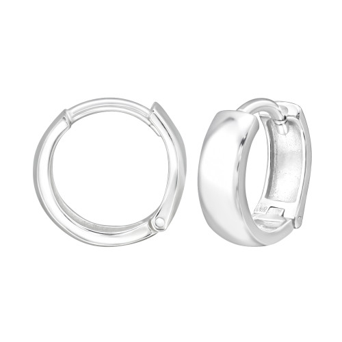 Huggies karika fülbevaló, ezüst, 4 mm x 11 mm