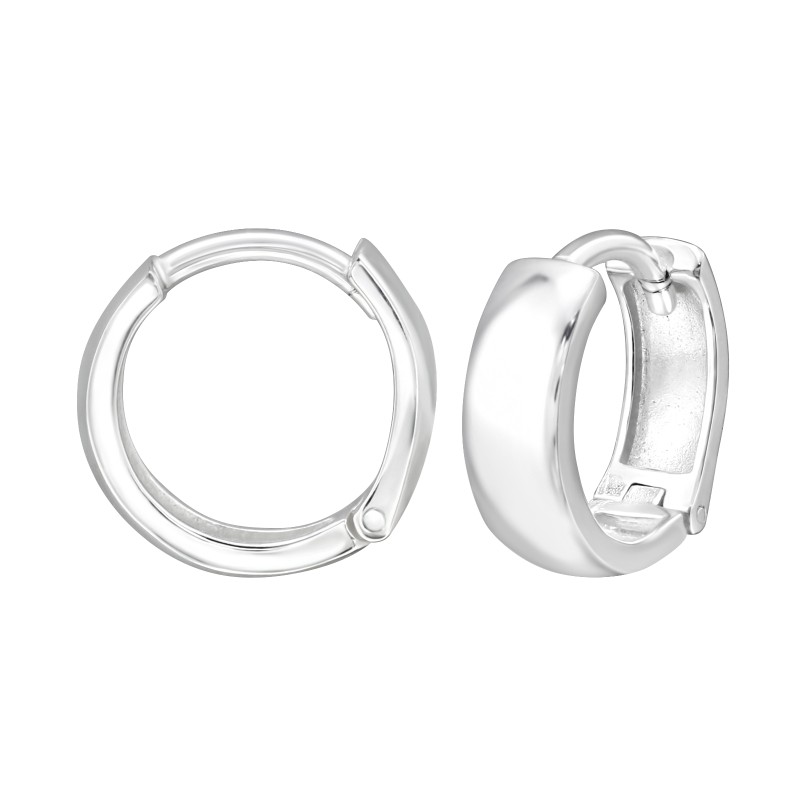 Huggies karika fülbevaló, ezüst, 4 mm x 11 mm