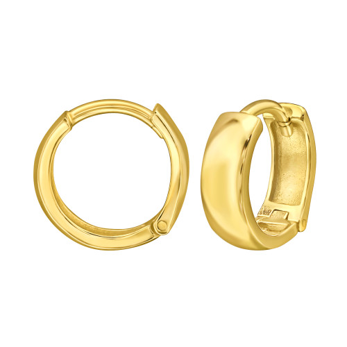 Huggies karika fülbevaló, 24k aranyozott, ezüst, 4 mm x 11 mm
