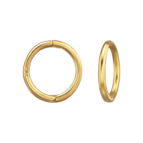 Huggies karika fülbevaló, 24k aranyozott, ezüst, 1.1 mm x 10 mm