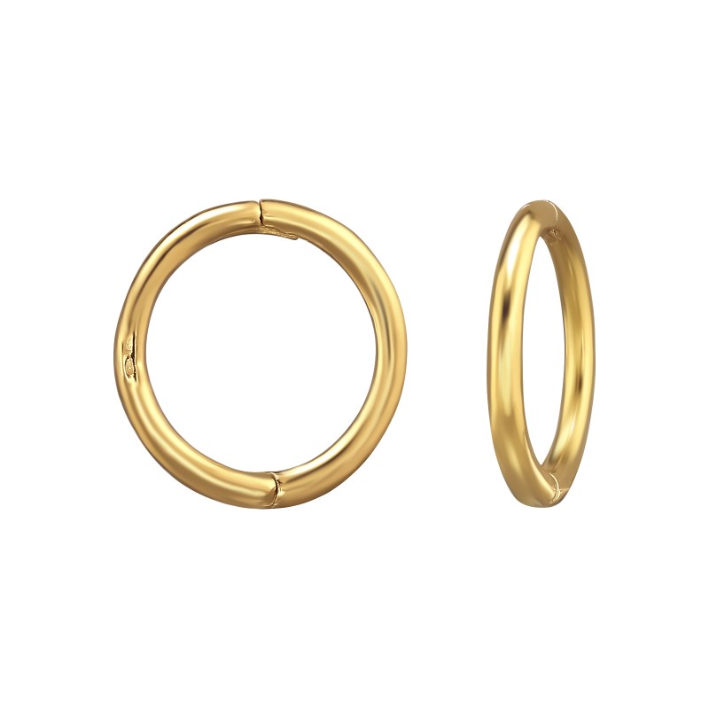 Huggies karika fülbevaló, 24k aranyozott, ezüst, 1.1 mm x 10 mm