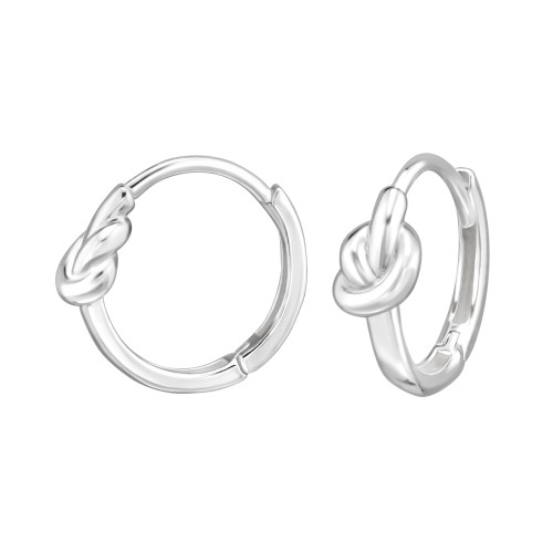 Csomó Huggies karika fülbevaló, ezüst