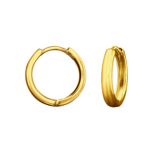 Huggies karika fülbevaló, 24k aranyozott, ezüst, 3 mm x 13 mm