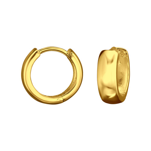 Huggies karika fülbevaló, 24k aranyozott, ezüst, 5 mm x 13 mm