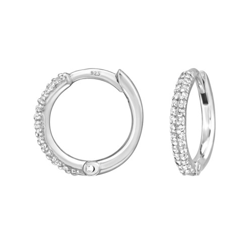 Cirkóniás 925 ezüst huggies karika fülbevaló
